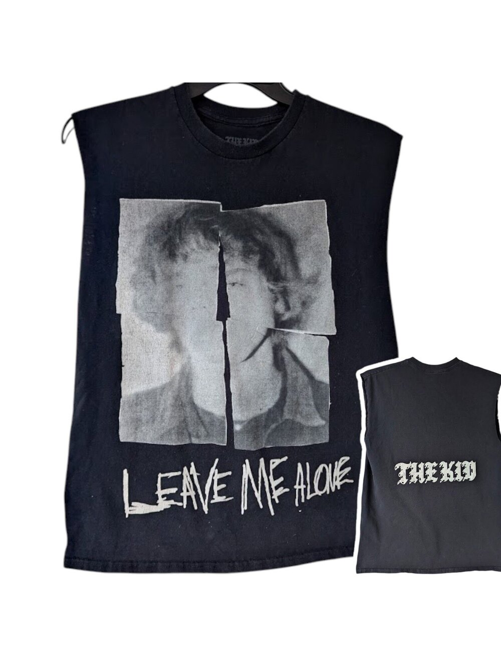 The Kid Laroi T-Shirt Emo Rap Band Medium Black Leave Me Alone Sleeveless 20x27